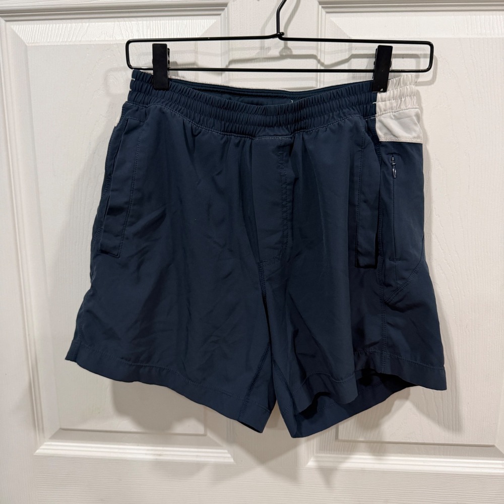 Birddogs Mens Navy Blue Lined Athletic Gym Shorts Medium Drawstring Waist